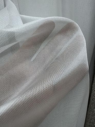 Тюли: Тюль белый гладкий - Полупрозрачная тюлевая ткань классического — 3