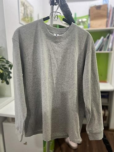 лонгсливы: Лонгслив, цвет - Серый, M, L — 1