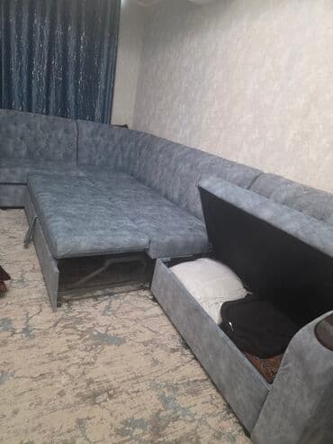 большой удобный: Угловой диван, С ящиками, Трехместный — 5