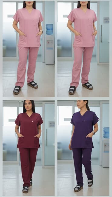 Медициналык кийим: Медицинские комплекты (топ + брюки) унисекс. - Крой: классический — 4