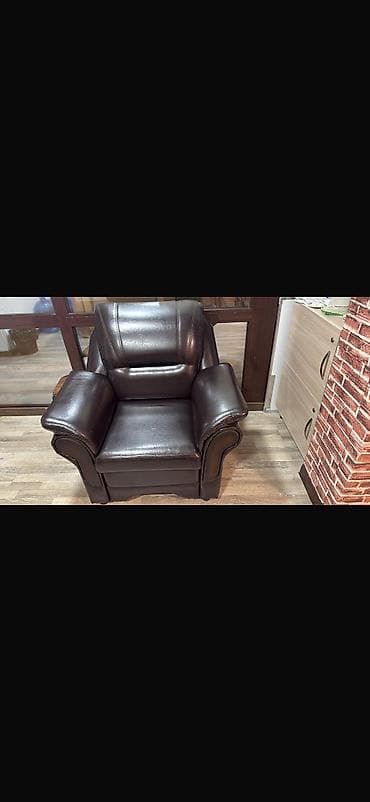 диван со столом: Комплект мягкой мебели, цвет - Черный — 2