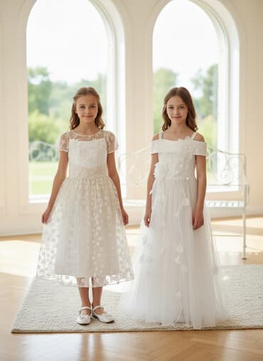 национальные платья для девочек: Детское платье, цвет - Белый — 2