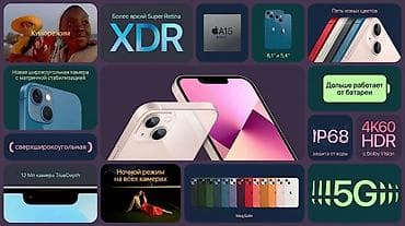 IPhone 13, Новый, 128 ГБ, Красный, Кабель, 100 %