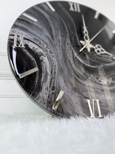 Бөлмө өсүмдүктөрү: Настенные часы ручной работы - Диаметр: 45 см - Дизайн: глянцевая — 3