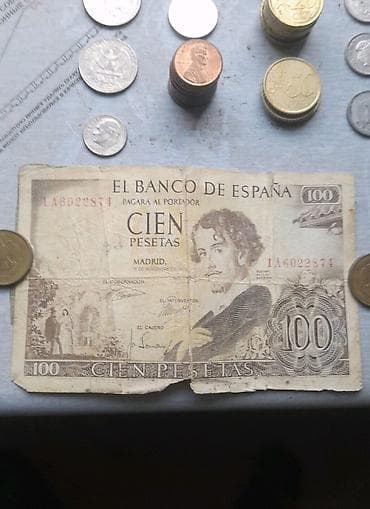 Для коллекции Купюра прошлых времен ! Испанская песа 100. 1965г с
