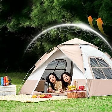 большие бассейны: Палатка быстросборная для кемпинга, 3–4 местная - Механизм «автомат» — 1