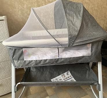 Детский транспорт: Люлька, Б/у, Колыбель, Металл, цвет - Серый — 1