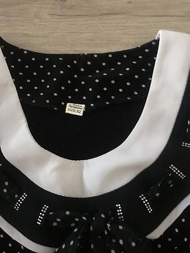 в горох: Блузка, Классическая модель, Трикотаж, Удлиненная модель — 7