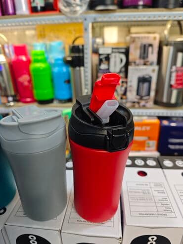 кружка металлическая: Термос кружка! Объем 0.5 л Отличного качества Возможность пить через — 3