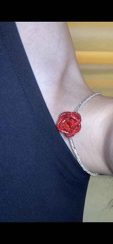 psn network: Набор украшений “Алая Роза”: колье-чокер и кольцо - Дизайн: объемная — 4