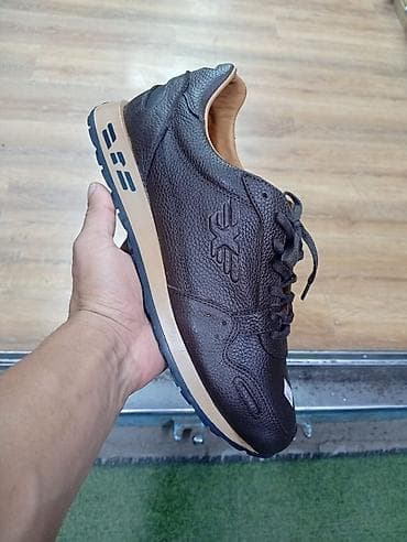 мужские кожаные туфли: Мужские кроссовки из натуральной зернистой кожи. - Верх: мягкая — 2