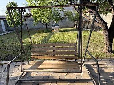 Садовые качели Металл, Со спинкой, Без крыши