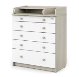 детская кроватка с комодом и пеленальным столиком: Бала үчүн комод, Жаңы, Бөбөктөр үчүн кийим алмаштыруучу үстөлү бар, ЛДСП, түсү - Ак — 1