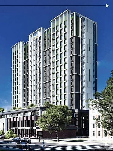 2-комнатная квартира в ЖК Boston Tower (Artwin), г. Ош Общая площадь