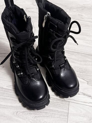 сапошки для девочек: Зимние детские ботинки/сапоги, цвет черный 27 размер Абсолютно новые — 3