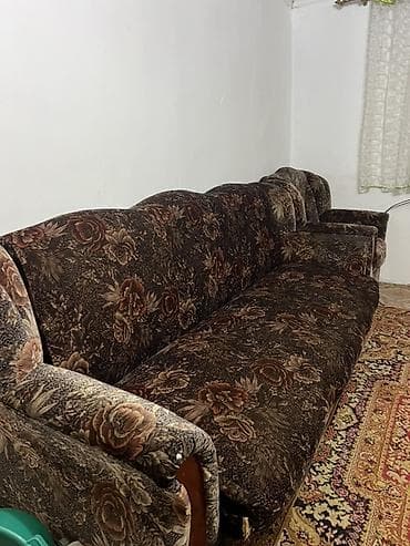 Классический мягкий гарнитур: диван + кресло - Формат: длинный