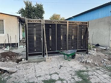 Дом и сад: Металлические ворота и калитки с жалюзийными ламелями - Тип — 4
