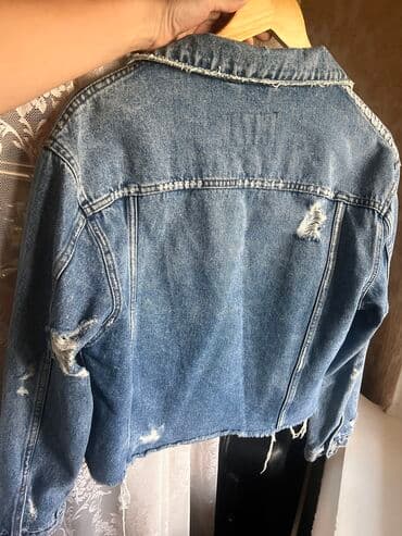 женские джинсовые куртки большого размера: Джинсовая куртка, Свободная модель, Осень-весна, S, M — 5