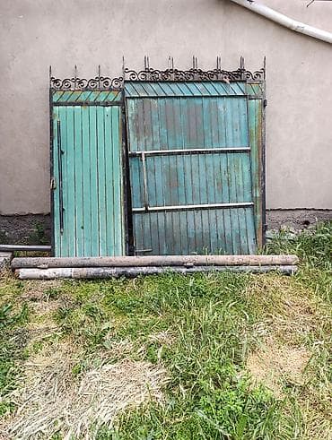 Распашные ворота: Раздвижные створки ворот с калиткой и комплектом труб/направляющих. - — 4