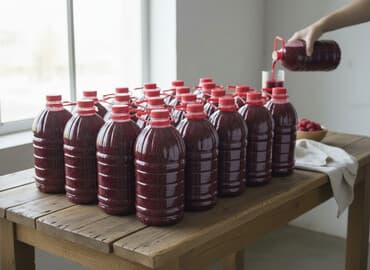 Натуральный ягод приготовленный из ягод. Представлен в прозрачных