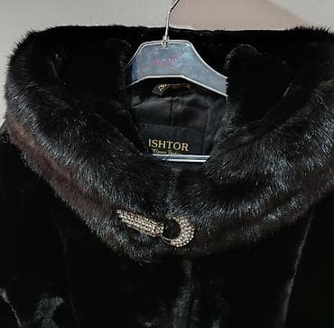 second hend: Шуба, По колено, С капюшоном, 3XL — 3