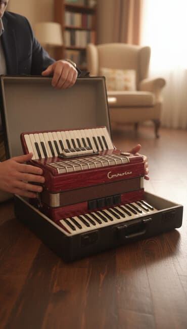 Аккордеон Contadina в футляре. - Клавиатура: 25 клавиш (пианино). - at lalafo.kg Аккордеон Contadina в футляре. - Клавиатура: 25 клавиш (пианино). -