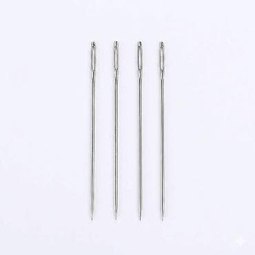 Игла Бисерная гибкая с широким ушком, длина 10 см - 5 шт