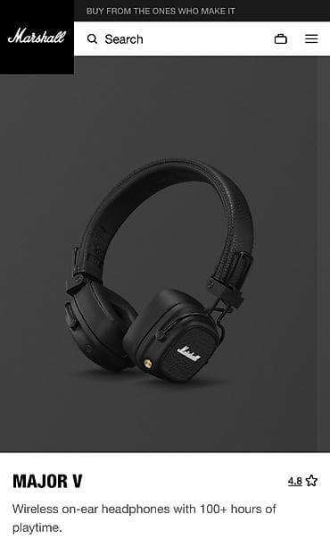 Marshall Major V - беспроводные наушники с ультра-автономностью в 100