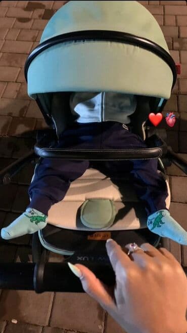 купить прогулочную коляску недорого: Коляска, цвет - Голубой, Б/у — 5