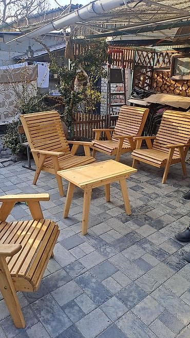 Столдор: Бакча эмерек комплекти, Креслолор, Жыгач — 1