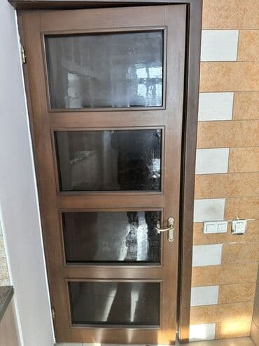 двери в комнату: Двери для домов и квартир, Деревянная, Одностворчатая, Со стеклом, цвет - Коричневый — 1