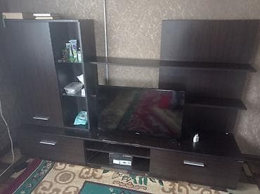 стенные гарнитуры: Стенка-шкаф, Тип стенки-шкафа: Модульная, Для зала, Особенности: С отделением под телевизор — 1