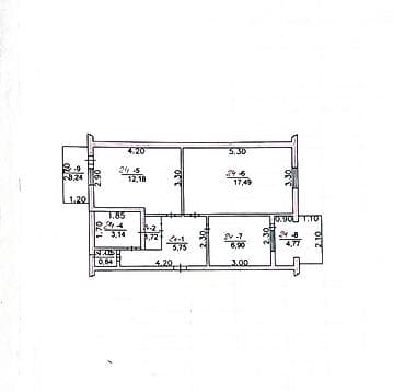 2 комнаты, 48 м², Индивидуалка, 4 этаж, Косметический ремонт — 10