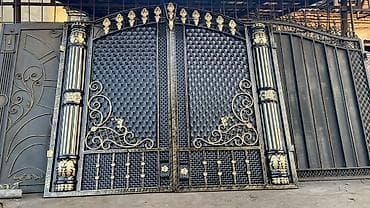 кованые перила: Кованые распашные ворота с калиткой - Материал: сталь, художественная — 1