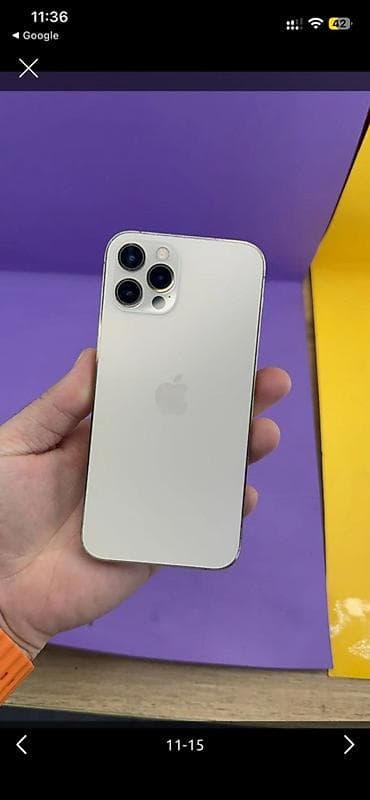 tecno camon 20 pro: IPhone 12 Pro, Б/у, 256 ГБ, Белый, Защитное стекло, 85 % — 1