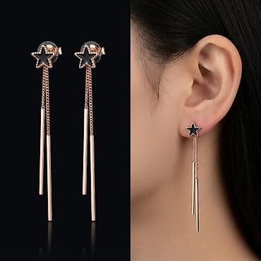 серёжки клипсы: Серьги сөйкөлөр клипсы стильные женские (ювелирная сталь), длина — 1