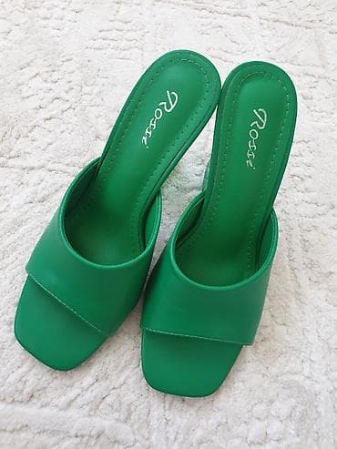 pull and beer: Яркие женские мюли Rossi в стильном зелёном цвете. Размер 38 (подойдут — 1