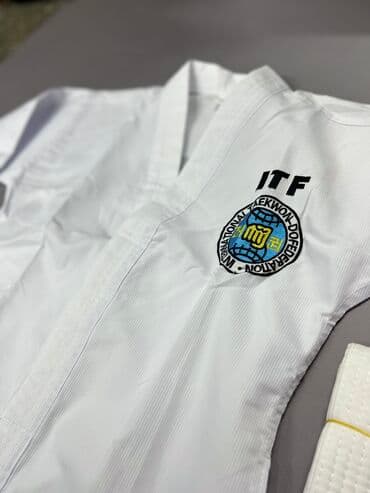 форма добок для тхэквондо: Кимано (добок) для таэквондо ITF Материал: 55% хлопок, 45% полиэстер — 2