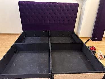 Үй жана бакча: Эки кишилик керебет, Сактоо кутусу менен, узуну - 200 см — 5