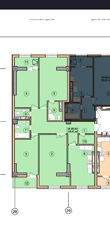 140000: 4 комнаты, 121 м², Элитка, 2 этаж, Готовая ПСО (под самоотделку) — 4