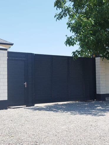 ворота с пультом: Алюминиевые, Автоматические, Длина: 7 м, Консольная конструкция, Для частного дома, С калиткой, В рассрочку, Новый, Бесплатная установка — 4