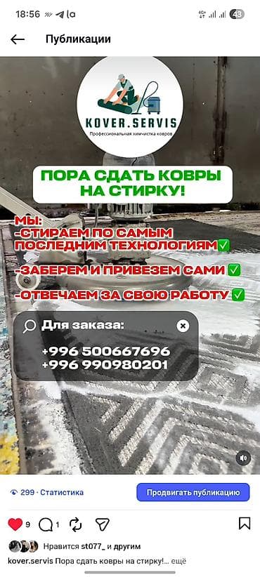 Стирка ковров: Стирка ковров, | Палас, Ала-кийиз, Шырдак, Бесплатная доставка — 1