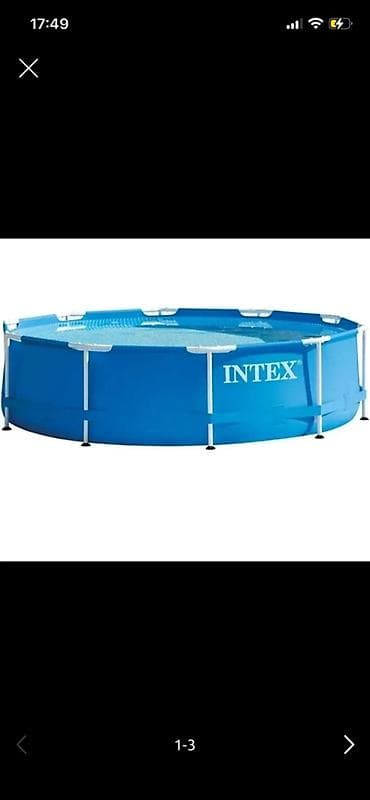 Каркасный бассейн Intex, круглый. - Тип: наземный каркасный бассейн - at lalafo.kg Каркасный бассейн Intex, круглый. - Тип: наземный каркасный бассейн -
