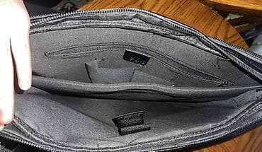 барсетка бронежилет: Деловая сумка-портфель черного цвета - Материал: фактурная эко-кожа — 3