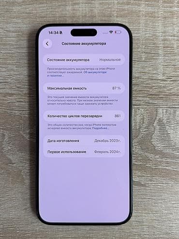 mac buk: IPhone 15 Pro Max, Б/у, 256 ГБ, Black Titanium, Зарядное устройство, Защитное стекло, Чехол, 87 % — 3