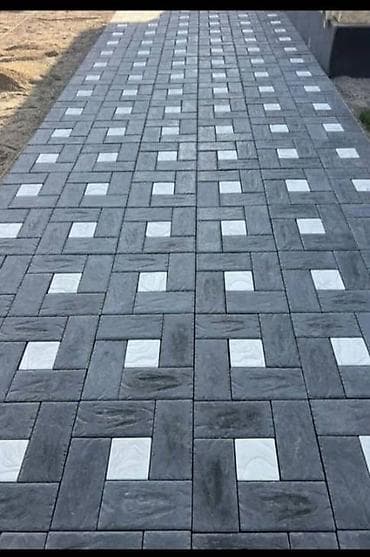 solutions upper: Тротуарная плитка серо-белая, рисунок «квадраты в рамке». - Формат — 2