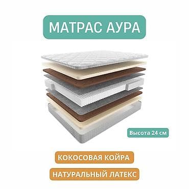 Дом и сад: Матрас «Аура» - Высота: 24 см - Состав и слои: - Стеганый чехол - — 2
