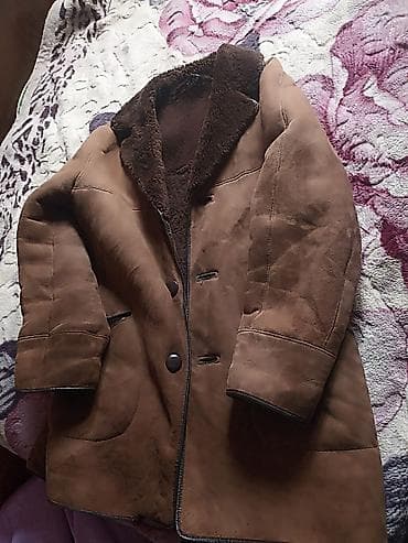 Мужская натуральная дубленка. овчина. отделка кожа. Привезена с