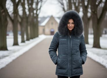 pull bear: Пуховик, Длинная модель, Стеганый — 1