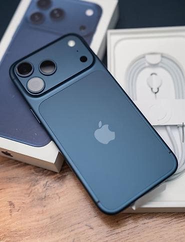 airpods pro node: IPhone 17 Pro Max, Б/у, 256 ГБ, Синий, Защитное стекло, Чехол, Кабель, 100 % — 2